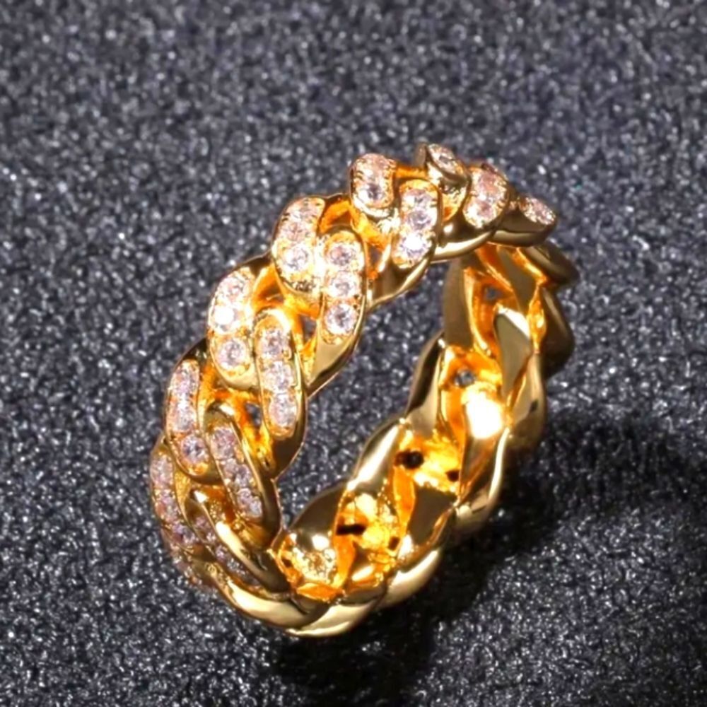 Vintage Mens Simulated Diamond chain ring